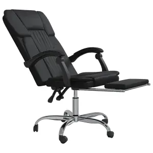 Berkfield Reclining Office Chair Black Faux Leather