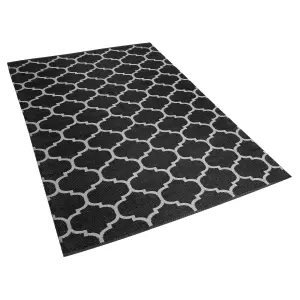 Reversible Area Rug 140 x 200 cm Black and White ALADANA