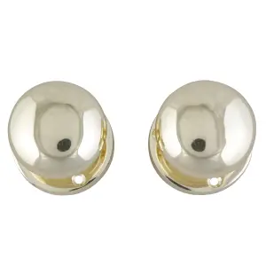 Polished Brass effect Zamak Round Door knob (Dia)59mm, Pair