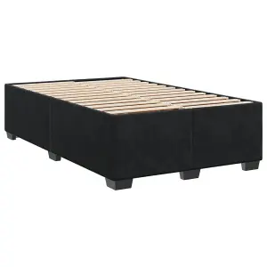 Berkfield Box Spring Bed with Mattress Black 120x200 cm Velvet