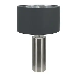 ValueLights Lexy Chrome Touch Table Lamp with Black with Chrome Inner Lamp Shade