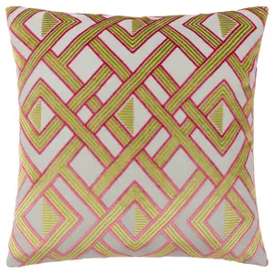 Henley Geometric Square Throw Cushion Covers Green