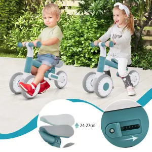 Costway Baby Balance Bike 4 Wheels Toddler First Bike No Pedal Infant Baby Walker Riding Toys