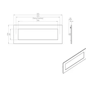 Sprung Inward Opening Letterbox Plate 275mm Fixing Centres Satin Steel