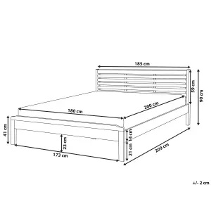 Wooden EU Super King Size Bed Light CARNAC