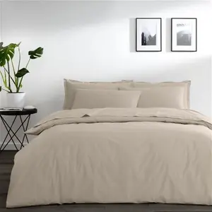 Dunelm Pure Cotton Plain Dye Duvet Cover, Modern, Size: Single, Natural, 100% Cotton