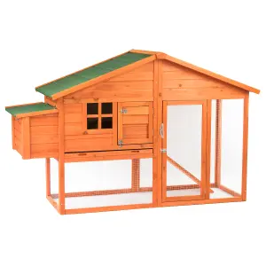 KCT 6ft Large Chicken Coop And Run With Egg Nest Box Poultry Hen House Bird Ark Cage