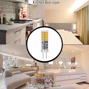 WOWLED 10X G4 2W LED Light Bulbs, 3000K Warm White, Equivalent to 20W Halogen Bulb, 12V Non-Dimmable,Great for Home Kitchen Lights