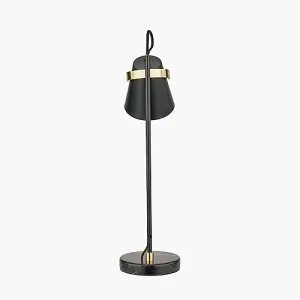 Black and Brushed Brass Task Table Lamp