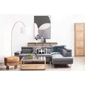 Interiors by Premier Hanover Grey Linen Corner Sofa