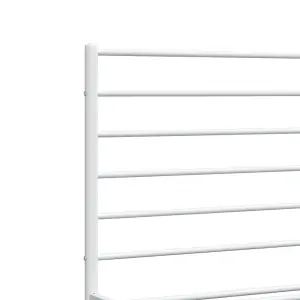 Berkfield Metal Bed Frame with Headboard and Footboard White 200x200 cm