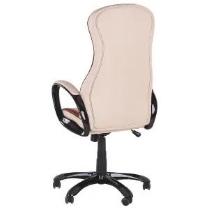 Executive Chair Faux Leather Beige FELICITY