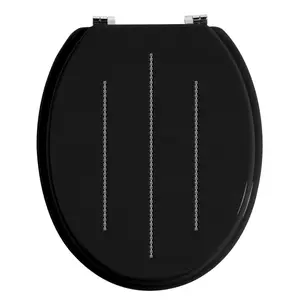 Maison by Premier Black Toilet Seat With Diamante Detail