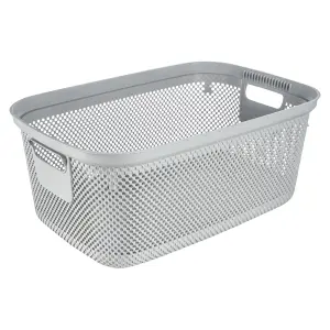 Keeeper Laundry Basket with Side Handles & Air-Permeable Nordic Grey