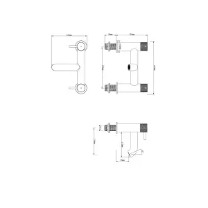 GoodHome Owens Satin Brass effect Deck-mounted Manual Double Bath Filler Tap