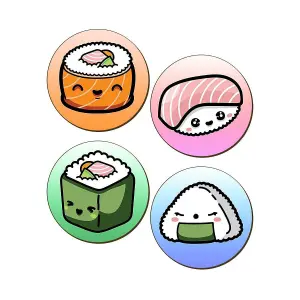 Grindstore Kawaii Sushi 4 Piece Coaster Set Multicoloured (One Size)