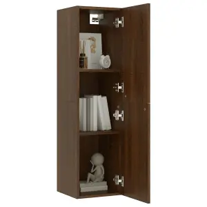 Berkfield Wall-mounted TV Cabinet Brown Oak 30.5x30x110 cm