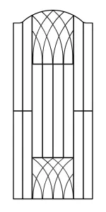 ABBI Metal Tall Bow Top Garden Gate 880mm GAP x 1798mm High VETB