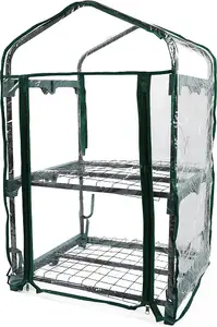 DIVCHI 2 Tier Greenhouse for Indoor & Outdoor Use  Durable Steel Frame  Clear PVC Cover  Ideal for Growing Vegetables  Flowers