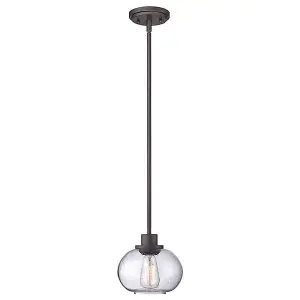 Elstead Trilogy 1 Light Dome Ceiling Pendant Old Bronze, E27