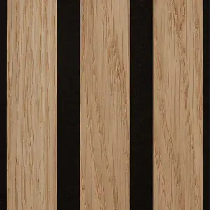 Naturewall SlatWall Acoustic Oiled Oak - 240cm x 60cm on Black Felt