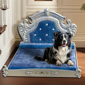 Eckard Velvet Pet Bed Blue /  68cm H x 97cm W x 135cm D