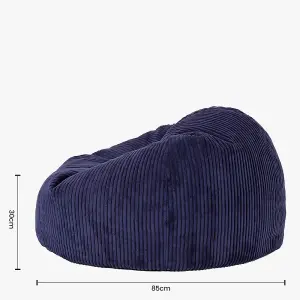 icon Kingston Classic Corduroy Bean Bag & Pouffe Navy Blue Bean Bag Chair