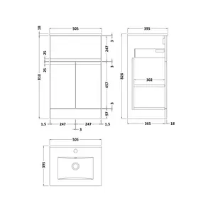 Urban 505mm Free-standing Single Vanity Unit Satin Green