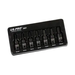 US PRO INDUSTRIAL 7PC 3/8" DR Impact Hex Bit Socket Set H3 - H10 3957