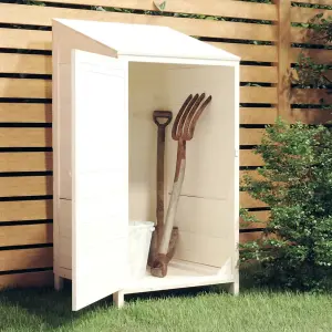 Berkfield Garden Shed White 55x52x112 cm Solid Wood Fir