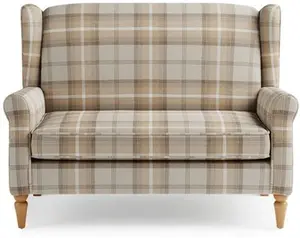 Dunelm Oswald Small 2 Seater Sofa, Country, Natural Oswald Wingback, Textured Weave Fabric