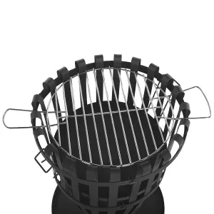 Beliani Charcoal Fire Pit Black PULO