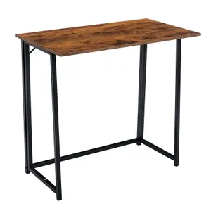 MCC Direct Boston Folding Computer Desk Table Walnut