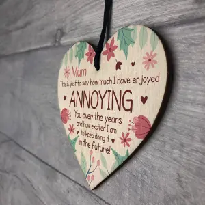 Funny Mum Gift For Mothers Day Birthday Wooden Heart Gift From Daughter Son