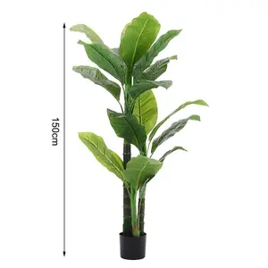 150cm H Garden Decoration Artificial Green Tropical Plant with Plastic Flowerpot