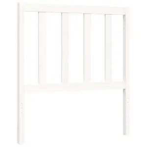 Berkfield Bed Frame with Headboard White Small Single Solid Wood