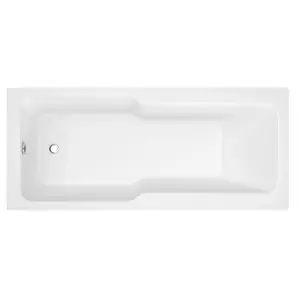 GoodHome Trojan Gloss White Rectangular Left & right-handed Straight Bath, panel & screen set (L)1700mm