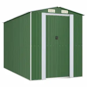 Berkfield Garden Shed Green 192x357x223 cm Galvanised Steel