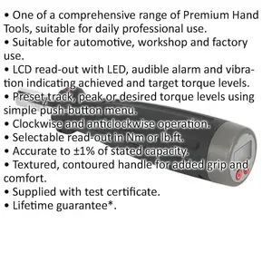 Precision Digital Torque Screwdriver for Automotive Use - 0.05 to 5Nm with 1/4" Hex Drive