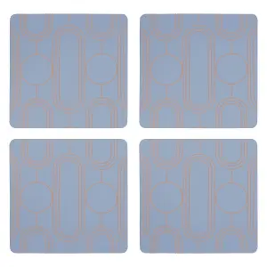 Maison by Premier 4Pc Frosted Deco Blue Coasters