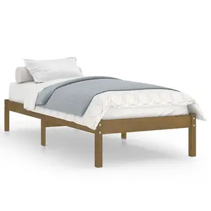 Berkfield Bed Frame Honey Brown Solid Wood Pine 100x200 cm