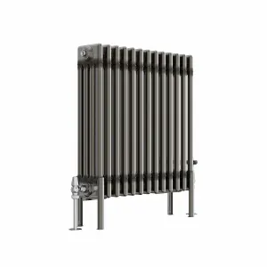 Right Radiators 600x605 mm Horizontal Traditional 4 Column Cast Iron Style Radiator Raw Metal