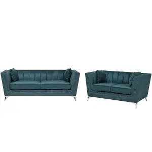 Velvet Sofa Set Teal Blue GAULA