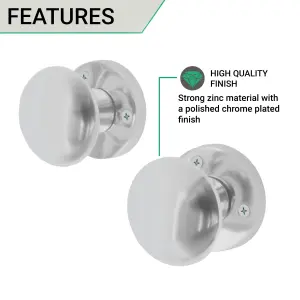 EAI - Mortice Door Knob Set Victorian Polished Chrome