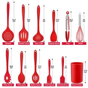 Ebern Designs Jaciya 12 Piece Cooking Utensil Set Red