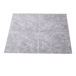 24Pcs Marble Texture Self-adhesive PVC Flooring Tile Square Flooring Tile