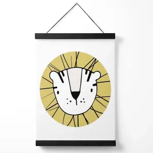 Cute Yellow Lion Scandi Animal Medium Poster with Black Hanger