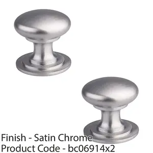 2 PACK - Victorian Tiered Door Knob - 50mm Satin Chrome Cabinet Pull Handle Round Rose