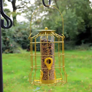 Metal Hanging Wild Bird Feeder - 3pcs Seed, Nut and Fat Ball Squirrel Proof