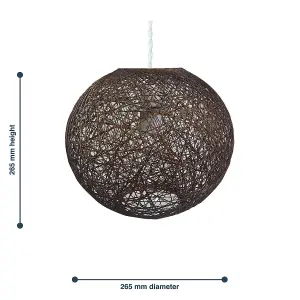 First Choice Lighting Abaca Brown 10" Globe Ceiling Light Shade